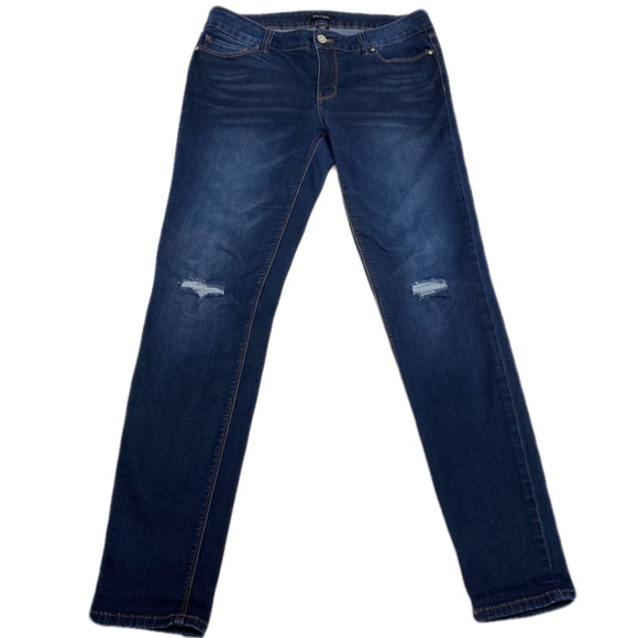 WHBM Dark Wash Distressed Skinny Regular Rise Jeans size 6R - Picture 2 of 12
